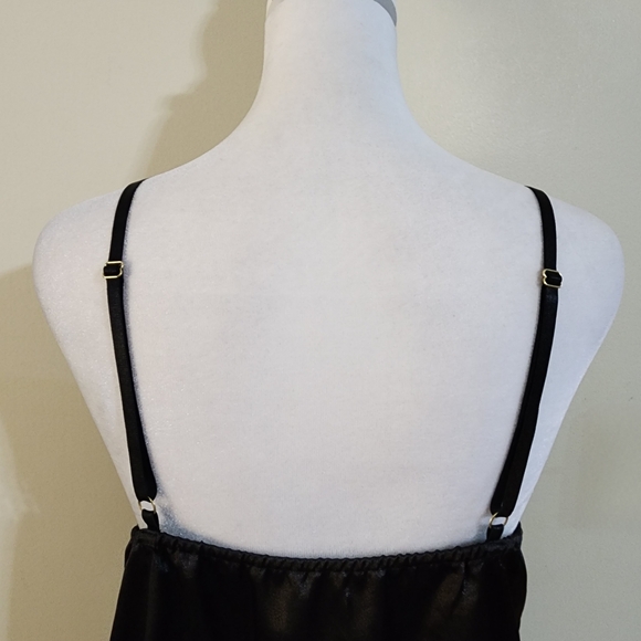 Sexy Black Silky Babydoll Lingerie Slip Dress Nightie Size M - Picture 7 of 9